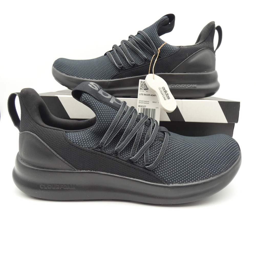 Adidas Lite Racer Adapt 7.0 Mens Running Shoes Black IE6327 Size 12 NEW